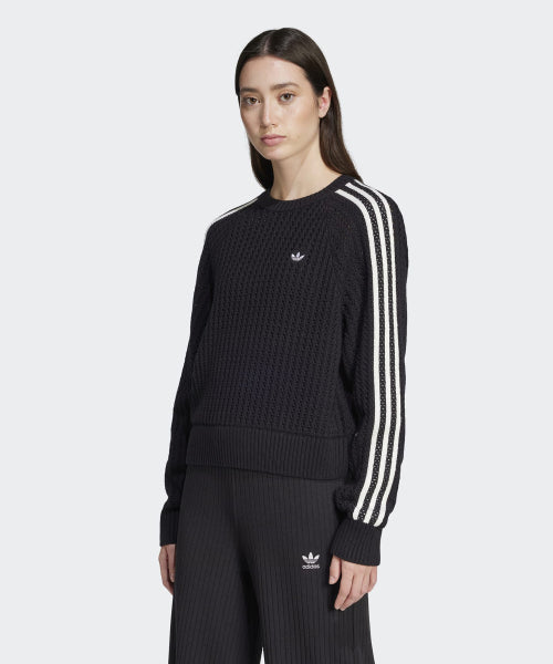 ADIDAS ADIDAS Knitted Crew Sweatshirt - Black