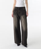 MUSINSA STANDARD WOMAN MUSINSA STANDARD WOMAN Women's Big Brush Extra Wide Denim Pants [Rusty Black]