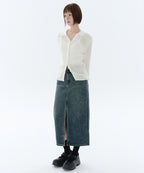 MUSINSA STANDARD WOMAN MUSINSA STANDARD WOMAN Denim Long Skirt Front Slit