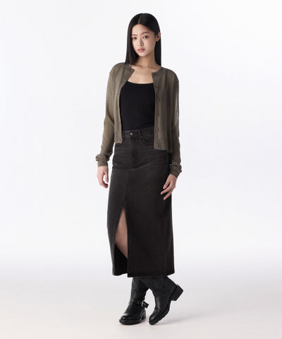 MUSINSA STANDARD WOMAN Women's Denim Long Skirt Rusty Black