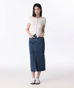 MUSINSA STANDARD WOMAN MUSINSA STANDARD WOMAN Denim Long Skirt Front Slit