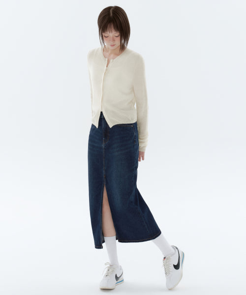 MUSINSA STANDARD WOMAN MUSINSA STANDARD WOMAN Women's Denim Long Skirt [Dark Blue]