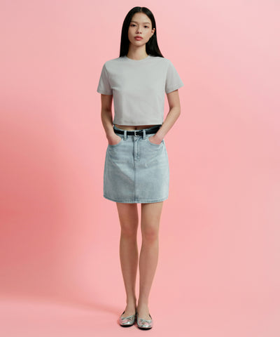 MUSINSA STANDARD WOMAN Denim Mini Skirt Sky Blue