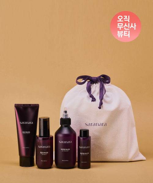 SARANARA [Gift Set] [Pouch + 50ml sample gift] Hair care 3-piece set / Water Salon + Silk Salon + Rich Salon