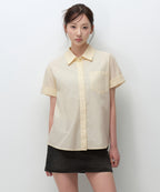 MUSINSA STANDARD WOMAN MUSINSA STANDARD WOMAN Relaxed Soft Poplin Short Sleeve Shirt [Lemon]