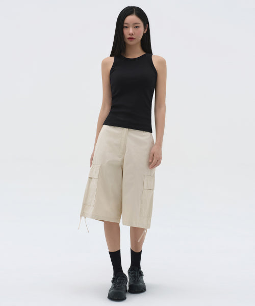 MUSINSA STANDARD WOMAN MUSINSA STANDARD WOMAN Women's Wide Cargo Bermuda Pants (Cream)