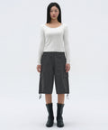 MUSINSA STANDARD WOMAN MUSINSA STANDARD WOMAN Women's Wide Cargo Bermuda Pants (Dark Gray)