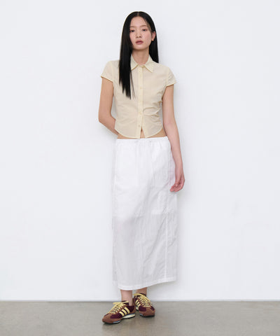 MUSINSA STANDARD WOMAN Skirt Long Banding [White]