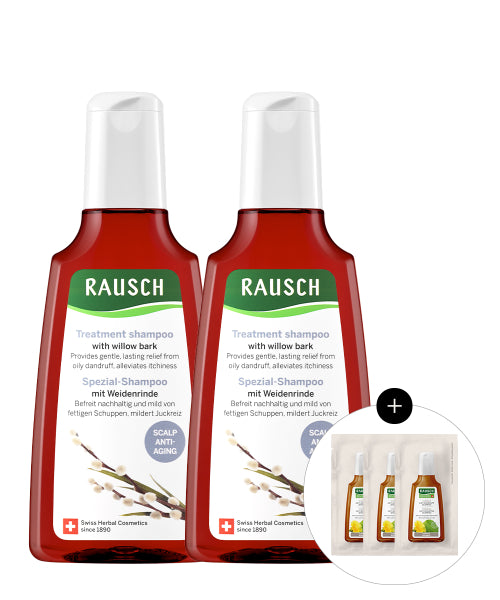 RAUSCH Willow Bark Treatment Shampoo 200ml Duo + 3 Sachets