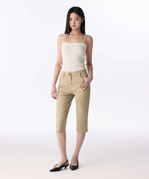 MUSINSA STANDARD WOMAN MUSINSA STANDARD WOMAN Women's Cotton Capri Pants (Beige)