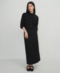 MUSINSA STANDARD WOMAN MUSINSA STANDARD WOMAN Women's Pinstripe Straight Maxi Skirt [Black]