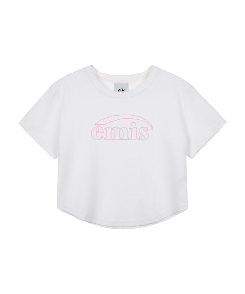 EMIS EMIS T-Shirt Chain Stitch White/Pink