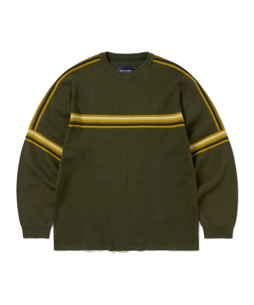 THISISNEVERTHAT THISISNEVERTHAT Striped Knit L/S Top Olive