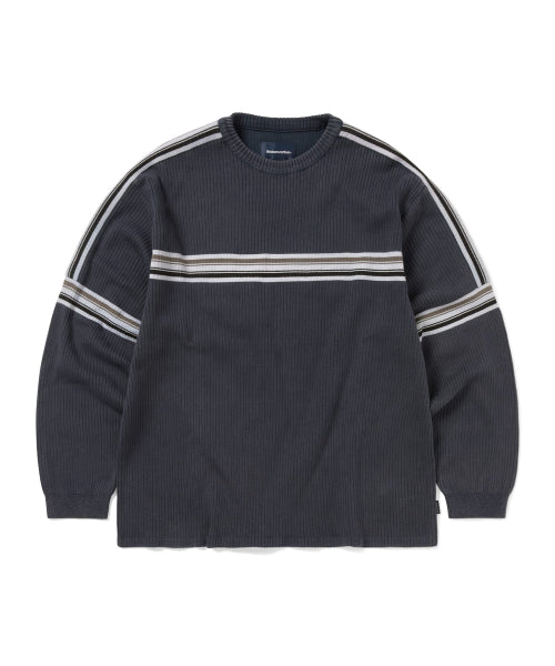 THISISNEVERTHAT THISISNEVERTHAT Striped Knit L/S Top Navy