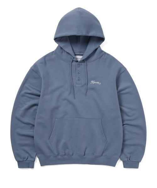THISISNEVERTHAT THISISNEVERTHAT Quarter Button Hoodie Steel Blue