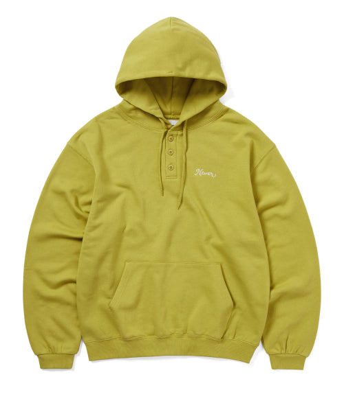 THISISNEVERTHAT THISISNEVERTHAT Quarter Button Hoodie Lime Green