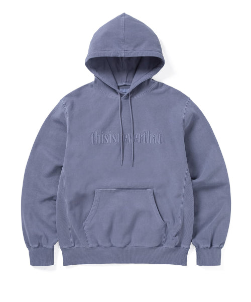 THISISNEVERTHAT THISISNEVERTHAT Overdyed Embroidery Hoodie Purple Grey