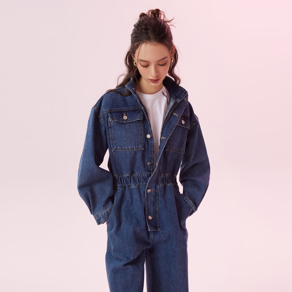 RENNESMIA DENIM JUMPSUIT INDIGO BLUE