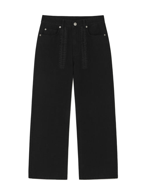 MATIN KIM MATIN KIM STITCH POINT WASHED COTTON PANTS