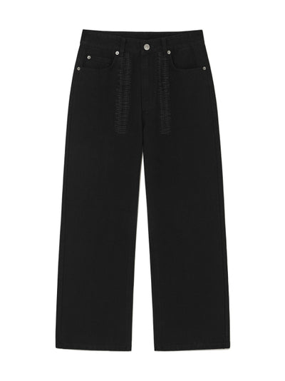 MATIN KIM STITCH POINT WASHED COTTON PANTS