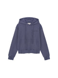 MATIN KIM MATIN KIM Hoodie RIB CUT DETAIL LOGO in Smoke Blue