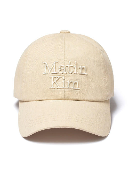 MATIN KIM MATIN VOLUME LOGO BALL CAP in Beige