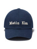 MATIN KIM MATIN KIM Classic Logo Ball Cap in Navy