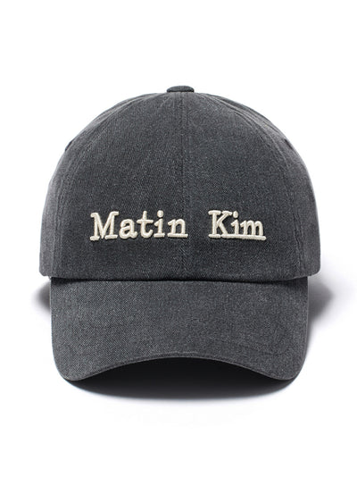 MATIN KIM Classic Logo Ball Cap in Grey