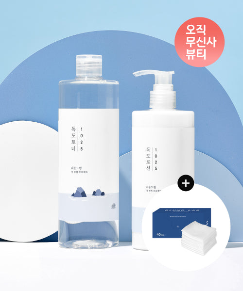 Round Lab 1025 Dokdo Toner 500ml + Lotion 400ml (+stretchable skin pad provided)
