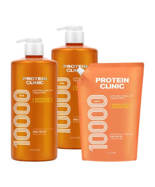 ELASTINE Protein Clinic High-Nutrition Protein Shampoo 1000ml x 2 + Refill 900ml