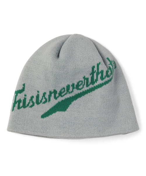 THISISNEVERTHAT THISISNEVERTHAT Script-Logo No Cuff Beanie Grey