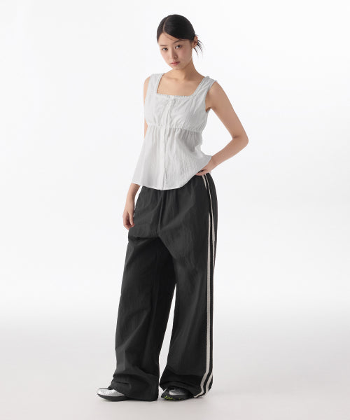 MUSINSA STANDARD WOMAN MUSINSA STANDARD WOMAN Women's Nylon Wide Race Track Pants [Black]