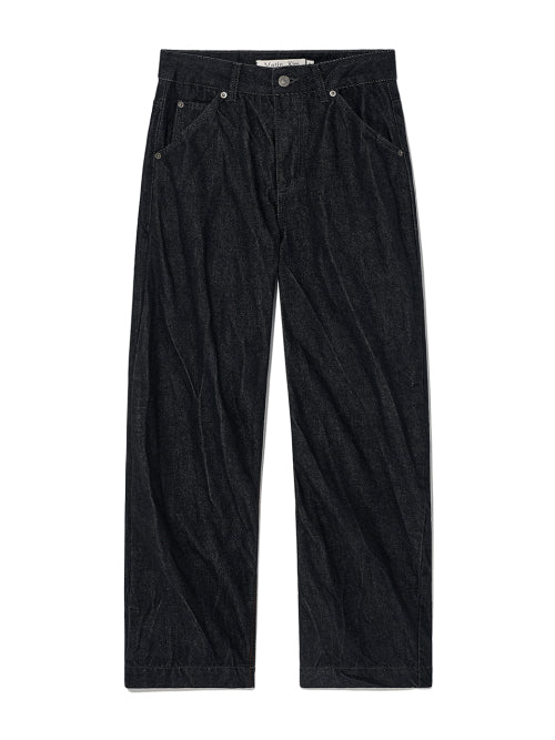 MATIN KIM MATIN KIM STITCH POINT CRINKLE DENIM PANTS