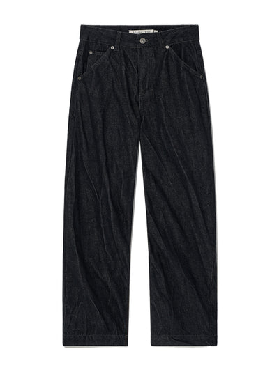 MATIN KIM STITCH POINT CRINKLE DENIM PANTS