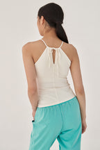 OZEZ OZTI4008 Keyhole Halter Neck Camisole - Ivory