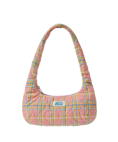 EMIS Heart Quilted Shoulder Bag - Peach