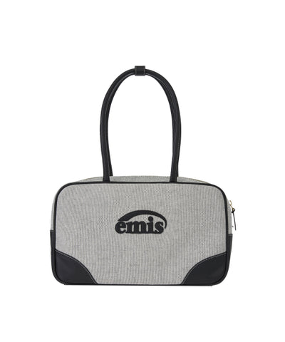EMIS Canvas Leather Tote Bag - Black