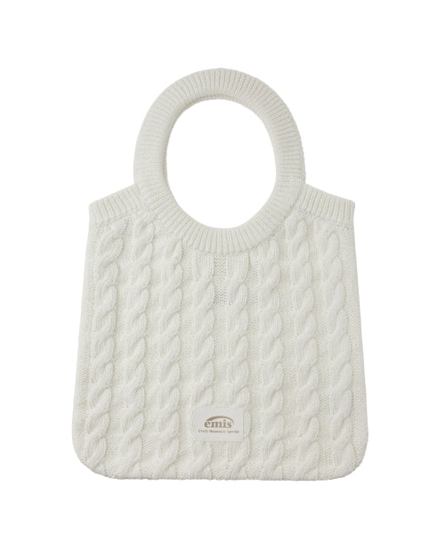 EMIS EMIS CABLE COTTON KNIT BAG-WHITE