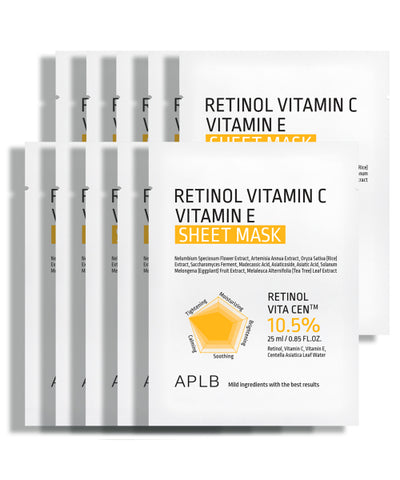 APLB Retinol Vitamin C Vitamin E Sheet Mask 10 packs