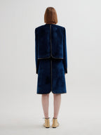EENK EENK TWELVE Leather Trim Paneled Skirt - Navy