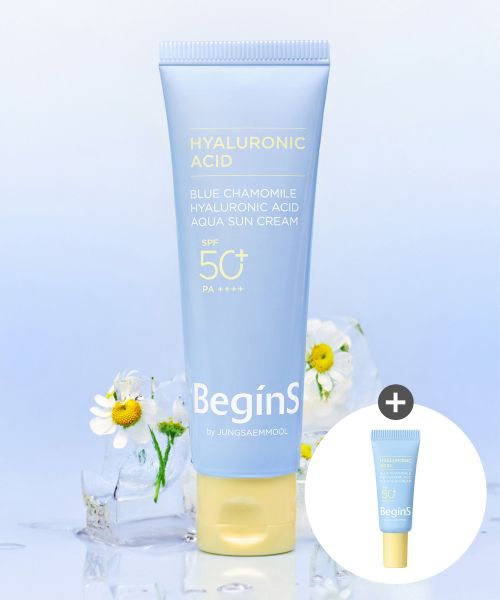 beginsbyjsm Blue Chamomile Hyaluronic Acid Moisturizing Sun Cream (includes a 5ml sample of the mois
