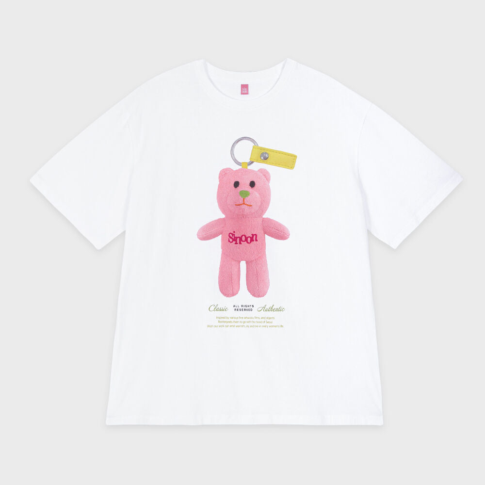 SINOON NOONI Bear Keyring T-Shirt (Sorbet Pink)