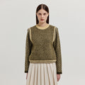 EENK EENK XITA Jacquard Knit Vest - Khaki/Yellow