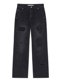 MATIN KIM MATIN KIM DAMAGE PATCH DENIM PANTS