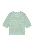 MATIN KIM MATIN KIM THREE QUARTER SLEEVE LOGO KNIT PULLOVER
