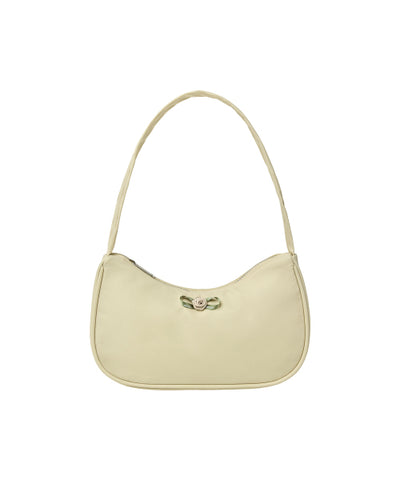 EMIS Mini Corsage Applique Hobo Bag - Beige