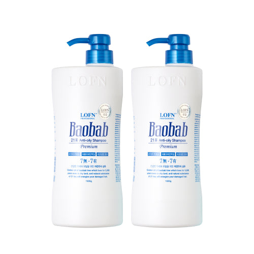 LOFN Baobab Premium 21st Anti-Oily (Oily) Shampoo 1000g 2pcs