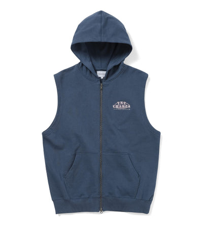 THISISNEVERTHAT Sleeveless Zip Up Hoodie Deep Water