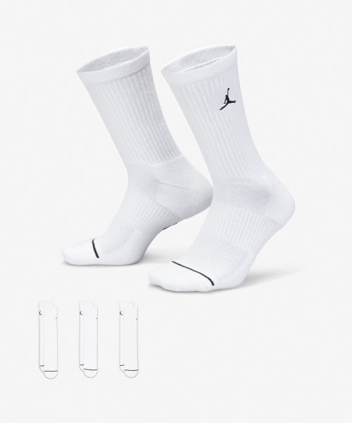 NIKE Nike Jordan Everyday Crew Socks - White: Black