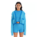 EENK EENK ULTRA Gingham Vest Cardigan - Blue
